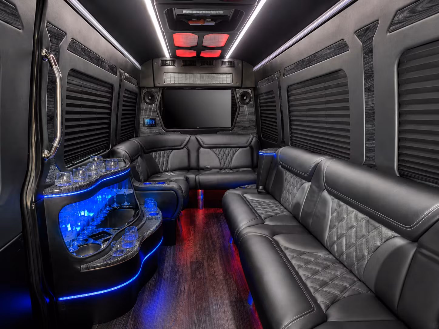 south jordan 50 passenger party bus inside