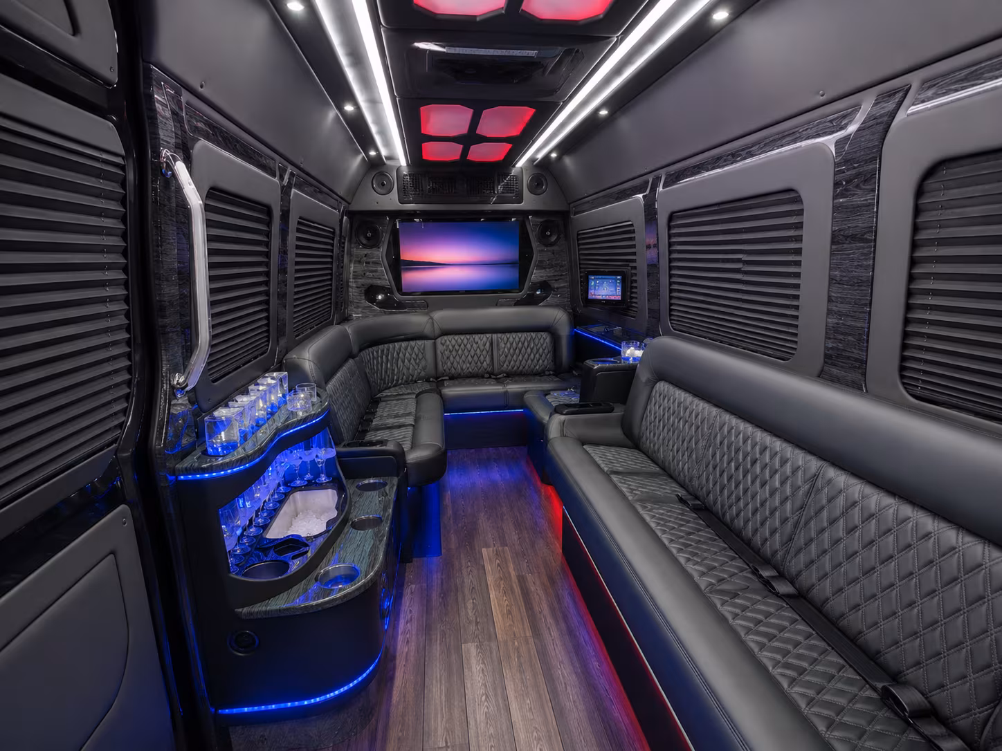 south jordan 50 passenger party bus interior