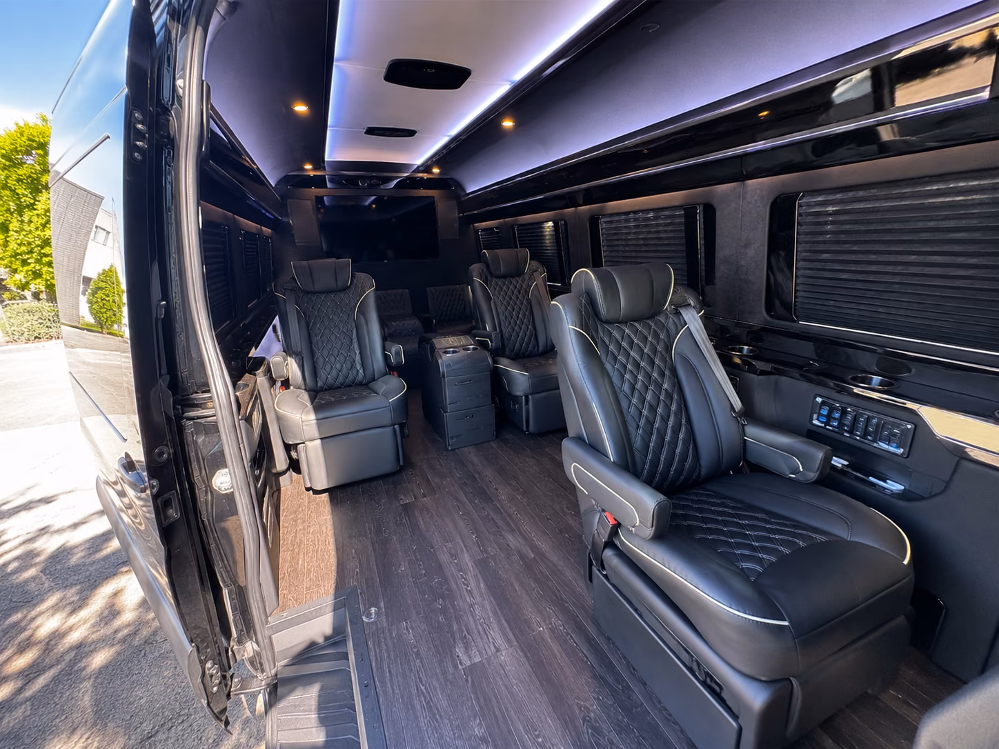 wedding day sprinter vans and party buses for the bridal party